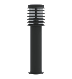 Lampadaires d'extérieur 3 pcs noir 60 cm acier inoxydable