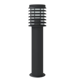 Lampadaires d'extérieur 3 pcs noir 60 cm acier inoxydable