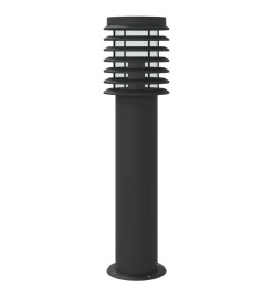 Lampadaire d'extérieur avec capteur noir 60 cm acier inoxydable