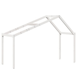 Lit superposé et échelle et toit blanc 90x190cm bois pin massif