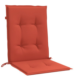 Coussins de chaise à dossier bas lot de 2 rouge mélangé tissu