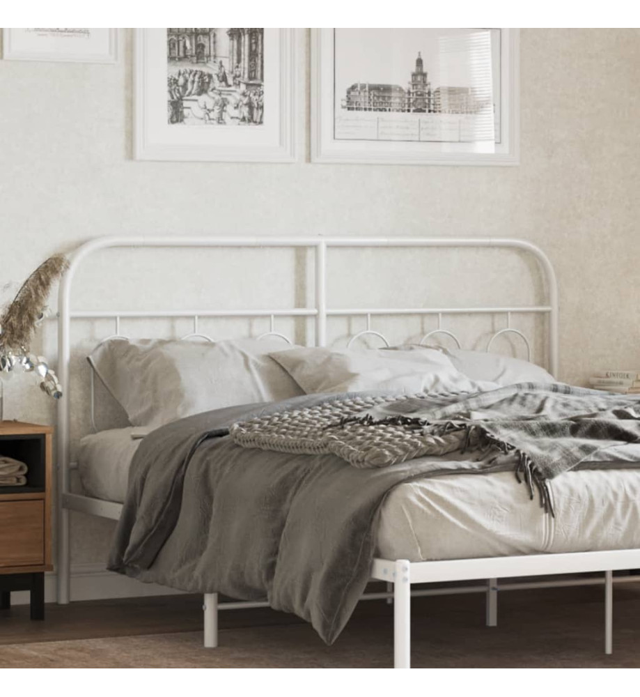 Tête de lit métal blanc 137 cm