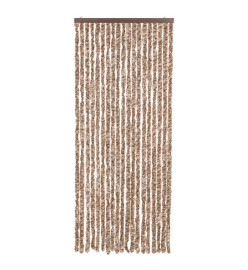 Rideau anti-mouches beige et marron foncé 56x200 cm chenille