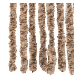 Rideau anti-mouches beige et marron foncé 56x200 cm chenille