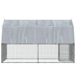 Cages à poules 2 pcs avec toit et porte argenté acier galvanisé