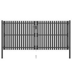 Portail de clôture de jardin Acier 4x2 m Anthracite