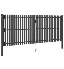 Portail de clôture de jardin Acier 4x2 m Anthracite