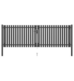 Portail de clôture de jardin Acier 4x1,5 m Anthracite