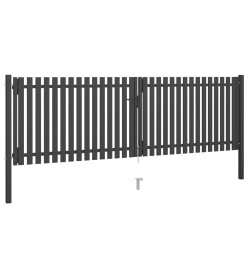 Portail de clôture de jardin Acier 4x1,5 m Anthracite