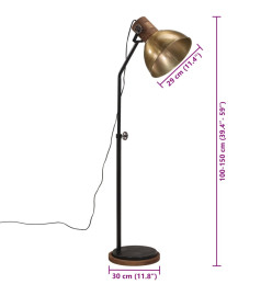 Lampadaire 25 W laiton antique 30x30x100-150 cm E27