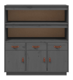 Buffet haut Gris 100x40x108,5 cm Bois massif de pin