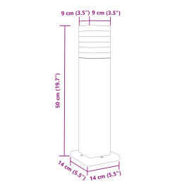 Lampadaire d'extérieur noir 50 cm aluminium