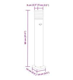 Lampadaire d'extérieur avec capteur noir 80 cm aluminium