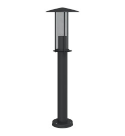 Lampadaire d'extérieur noir 60 cm acier inoxydable