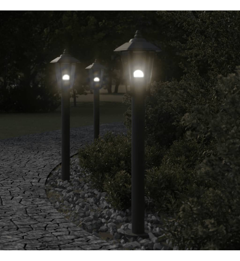 Lampadaire d'extérieur noir 80 cm acier inoxydable