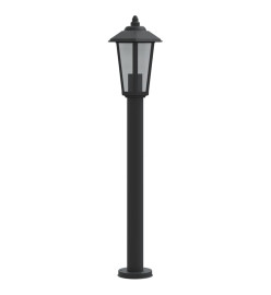 Lampadaire d'extérieur noir 80 cm acier inoxydable