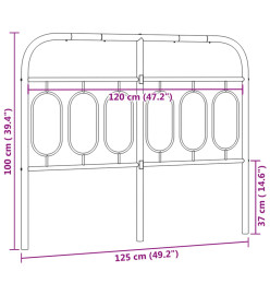 Tête de lit métal blanc 120 cm