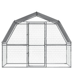 Cages pour chiens 2 pcs toit et porte argenté acier galvanisé