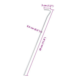 Piquets de tente 25 pcs 30 cm Ø5 mm acier galvanisé