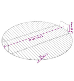 Grille de barbecue ronde Ø54 cm acier inoxydable 304