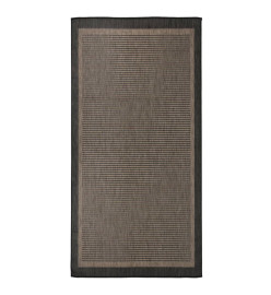 Tapis à tissage plat d'extérieur 100x200 cm Marron foncé