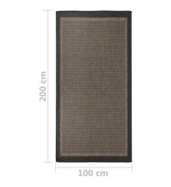 Tapis à tissage plat d'extérieur 100x200 cm Marron foncé