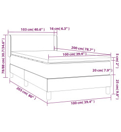 Sommier à lattes de lit avec matelas Vert foncé 100x200 cm