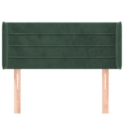 Tête de lit avec oreilles Vert foncé 103x16x78/88 cm Velours