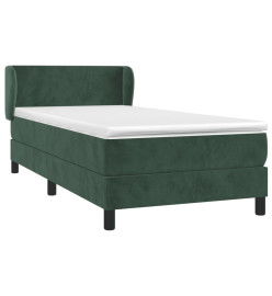 Sommier à lattes de lit avec matelas Vert foncé 100x200 cm