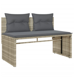 Salon de jardin 4 pcs avec coussins gris clair résine tressée