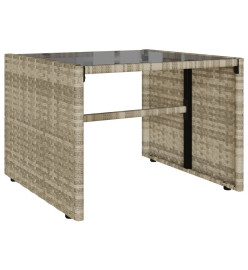 Salon de jardin 4 pcs avec coussins gris clair résine tressée