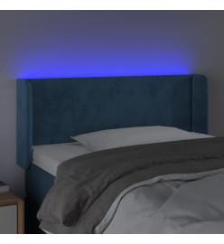 Tête de lit à LED Bleu foncé 103x16x78/88 cm Velours