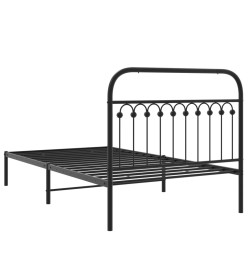 Cadre de lit métal avec tête de lit noir 107x203 cm