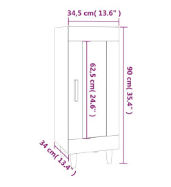 Buffet Sonoma gris 34,5x34x90 cm Bois d'ingénierie