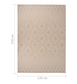 Tapis à tissage plat d'extérieur 120x170 cm Rayures brunes