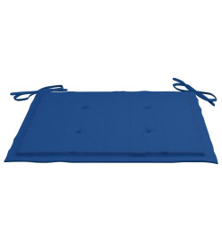 Chaises de jardin 2 pcs avec coussins bleu royal Bois de teck