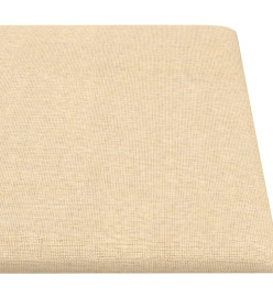 Panneaux muraux 12 pcs Crème 90x15 cm Tissu 1,62 m²