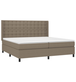 Sommier à lattes de lit matelas et LED Taupe 200x200 cm Tissu