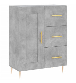 Buffet haut Gris béton 69,5x34x180 cm Bois d'ingénierie