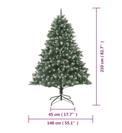 Sapin de Noël artificiel avec support 210 cm PVC