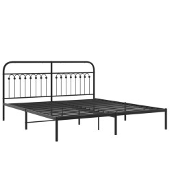 Cadre de lit métal avec tête de lit noir 183x213 cm