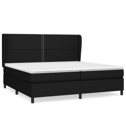 Sommier à lattes de lit avec matelas Noir 200x200 cm Tissu