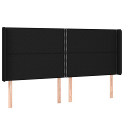 Sommier à lattes de lit matelas LED Noir 200x200 cm Tissu