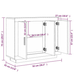 Buffet Chêne sonoma 92x35x75 cm Bois d'ingénierie