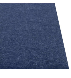 Panneaux muraux 12 pcs Bleu 30x30 cm Tissu 1,08 m²