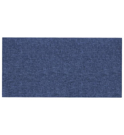 Panneaux muraux 12 pcs Bleu 30x15 cm Tissu 0,54 m²