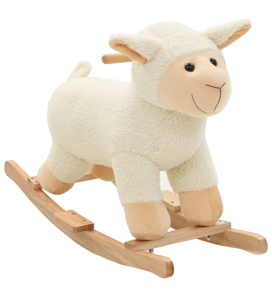 Mouton à bascule Peluche 78x34x58 cm Blanc