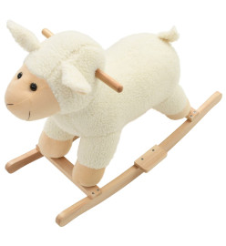 Mouton à bascule Peluche 78x34x58 cm Blanc