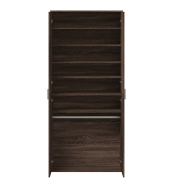 Armoire à chaussures chêne marron 80x39x178cm bois d'ingénierie