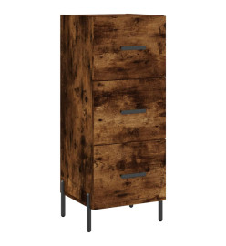 Buffet haut Chêne fumé 34,5x34x180 cm Bois d'ingénierie